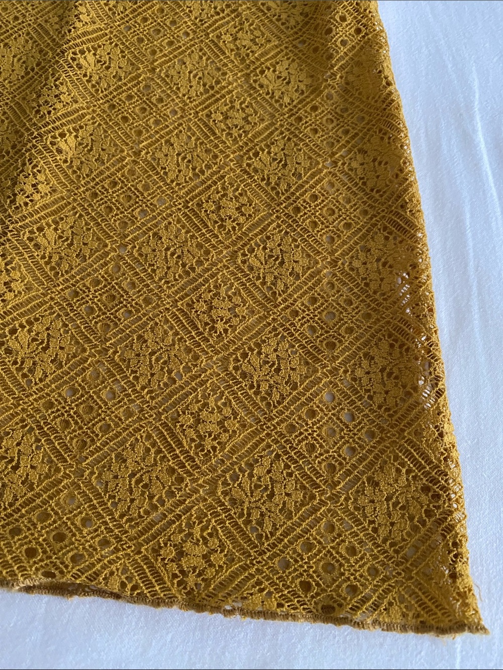 Intimately Free People Sweet Memories Sheer Lace Turtleneck Mustard Yellow XS - Picture 10 of 14